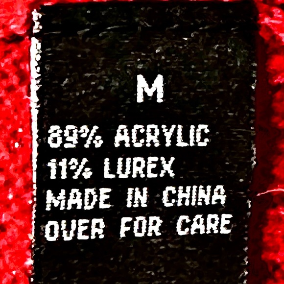 Women’s Red Sparkle Off Shoulder/Cowl Neck 3/4 Sleeves Tunic Sweater w/Belt - Picture 7 of 7